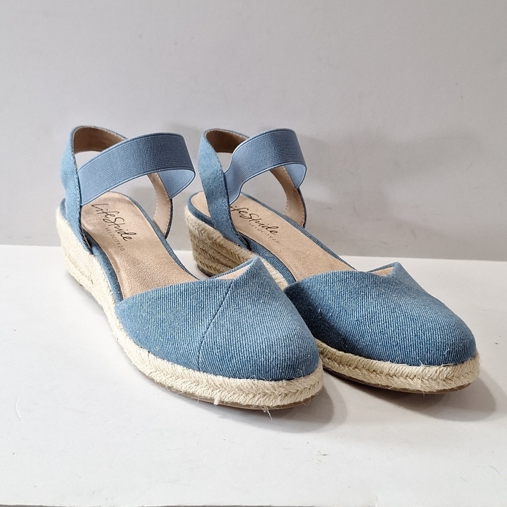 Life-stride (NEW) Blue Denim Kimmie Velocity 2.0 Espadrille Wedges Size 6.5 - Picture 5 of 14